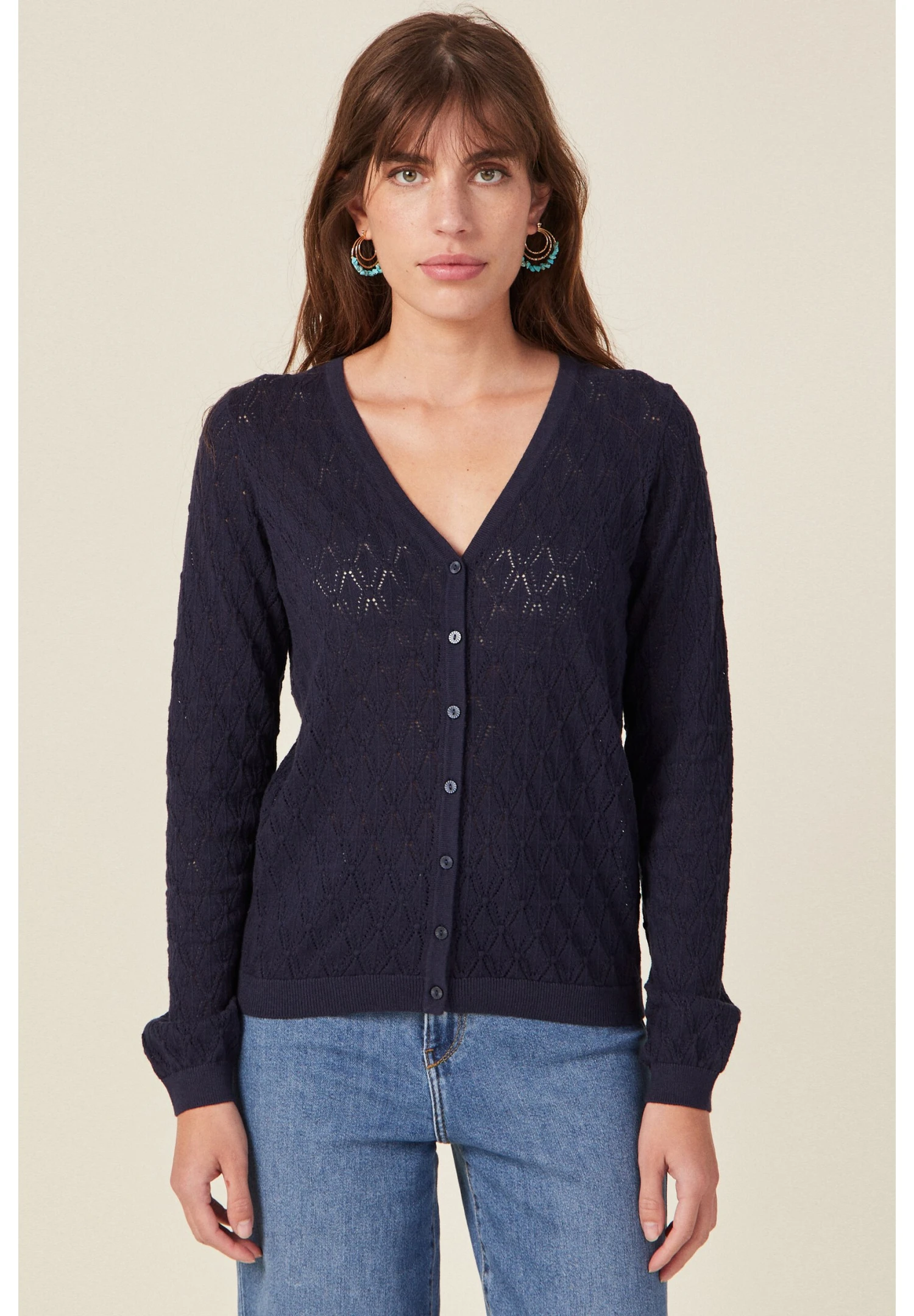 Mit Geknöpftem V Ausschnitt - Gilet - Bleu Marine 3 Mit Geknöpftem V Ausschnitt - Gilet - Bleu Marine