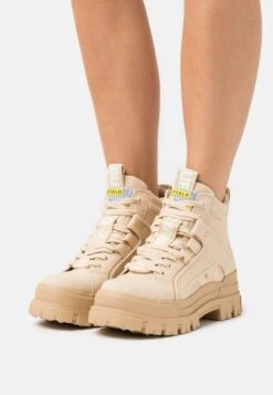 Buffalo Vegan Aspha Mid - Bottines À Plateau - Beige
