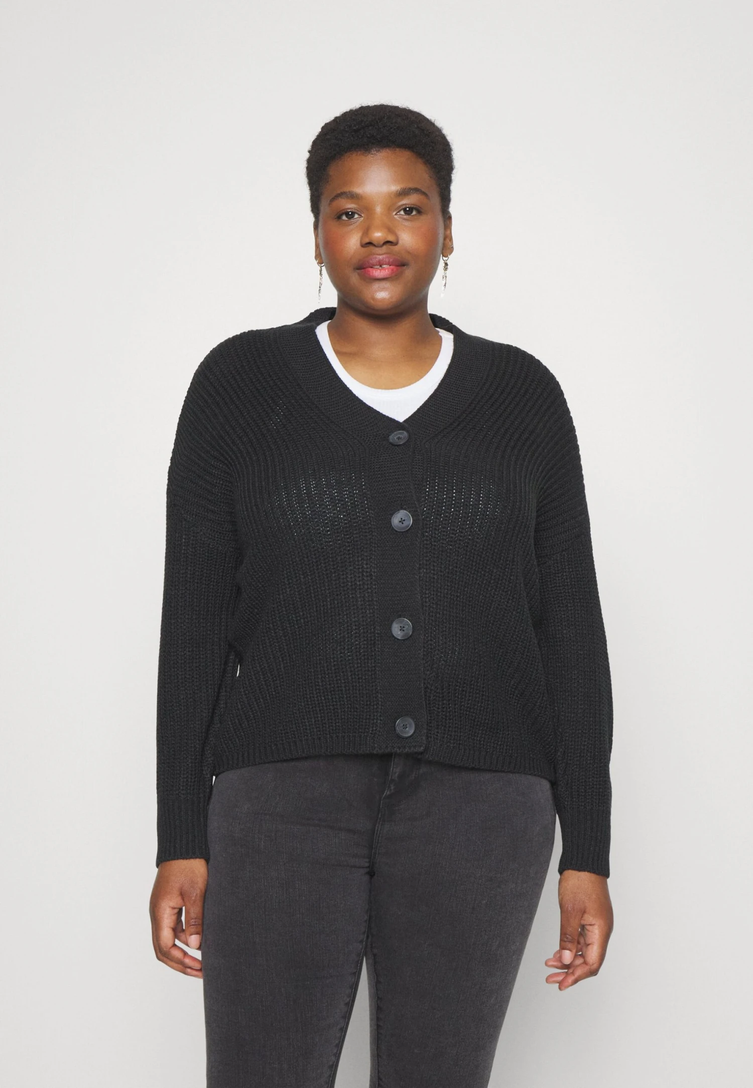 Onccarol Nice Cardigan Plus Size - Gilet - Black 3 Onccarol Nice Cardigan Plus Size - Gilet - Black