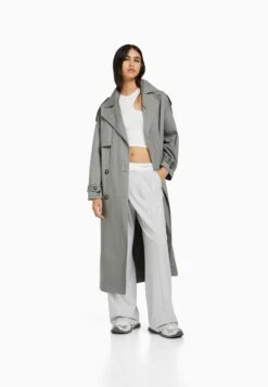 BERSHKA Trench - Grey