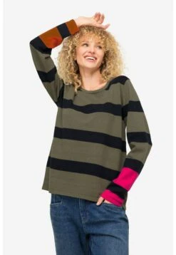 Geringelt Langarm Mit Farbakzent Rundhals - Pullover - Naturgrün -Next Soldes 16a3a859f11143538ef32cb1cffc86c0