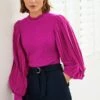 Next Ruffle Neck Pleated Sleeve Layer Standard - Pullover - Pink -Next Soldes 1883486cdf0b4114b02f5e652161ce11