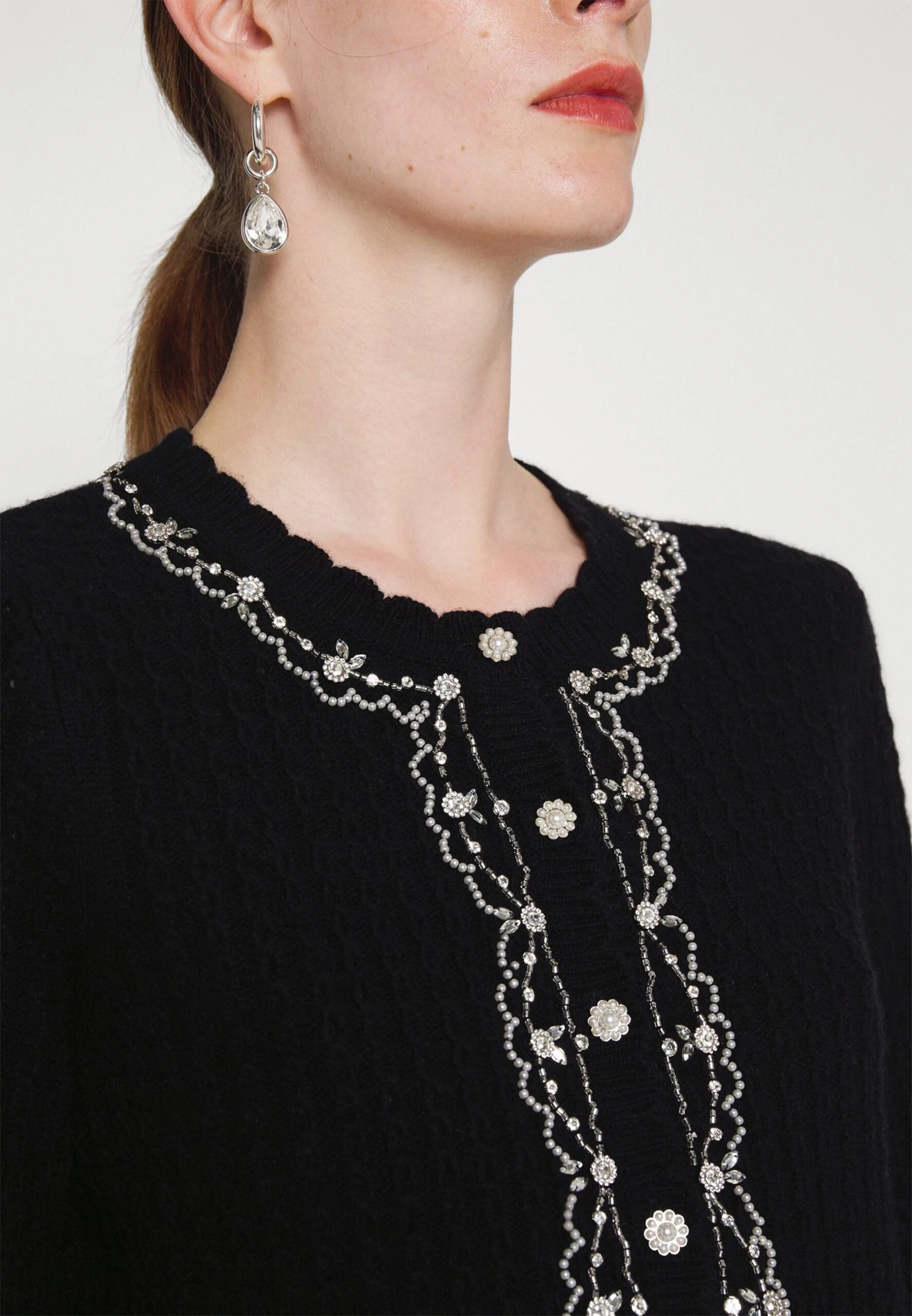 Needle & Thread Border Short Cardigan - Gilet - Black 8 Needle & Thread Border Short Cardigan - Gilet - Black – Image 6