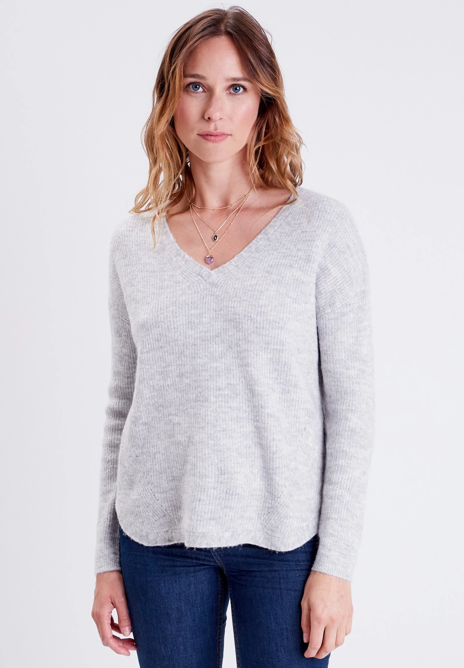 Langarm - Pullover - Gris 3 Langarm - Pullover - Gris