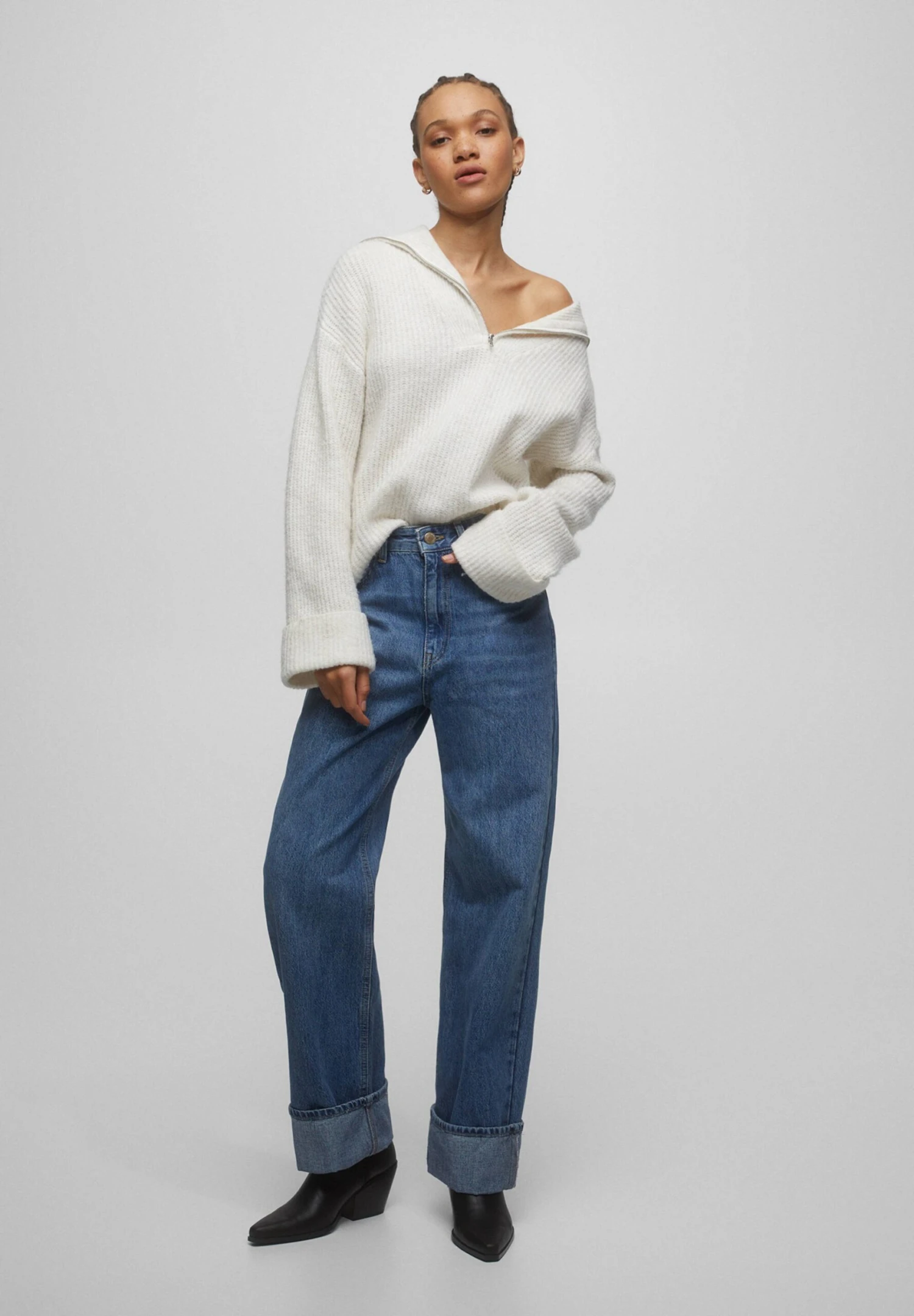PULL & BEAR With Turn-Up Hems.. - Jean Flare - Dark-Blue Denim 7 PULL & BEAR With Turn-Up Hems.. - Jean Flare - Dark-Blue Denim – Image 5