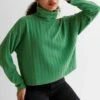 New Look Roll Neck Boxy - Pullover - Green