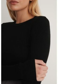 NA-KD Gerippter - Pullover - Black -Next Soldes 284d56c517fd4707ad40025a1abda300