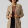 Vero Moda Vmrica Long Blazer - Manteau Court - Silver Mink