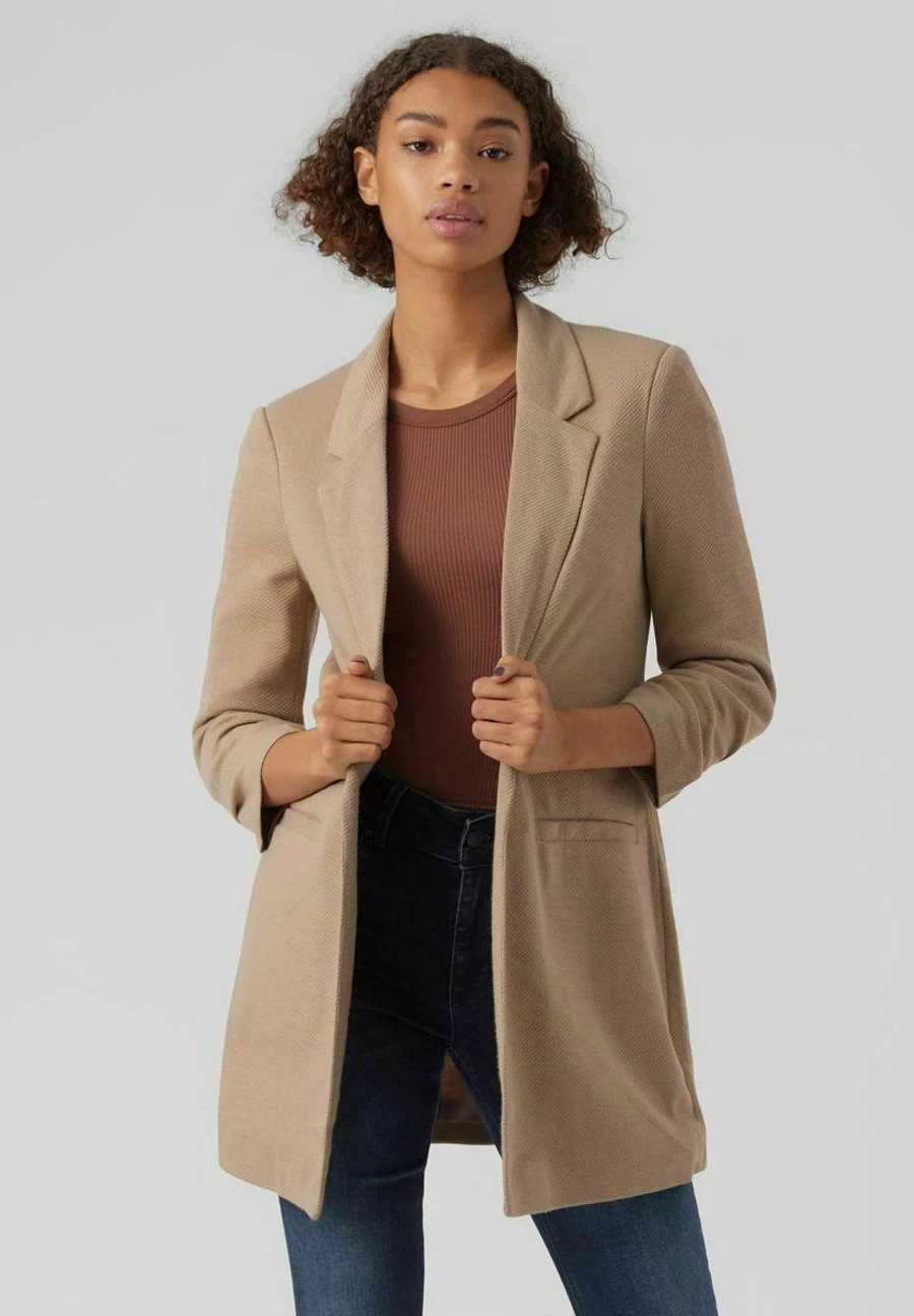 Vero Moda Vmrica Long Blazer - Manteau Court - Silver Mink 3 Vero Moda Vmrica Long Blazer - Manteau Court - Silver Mink
