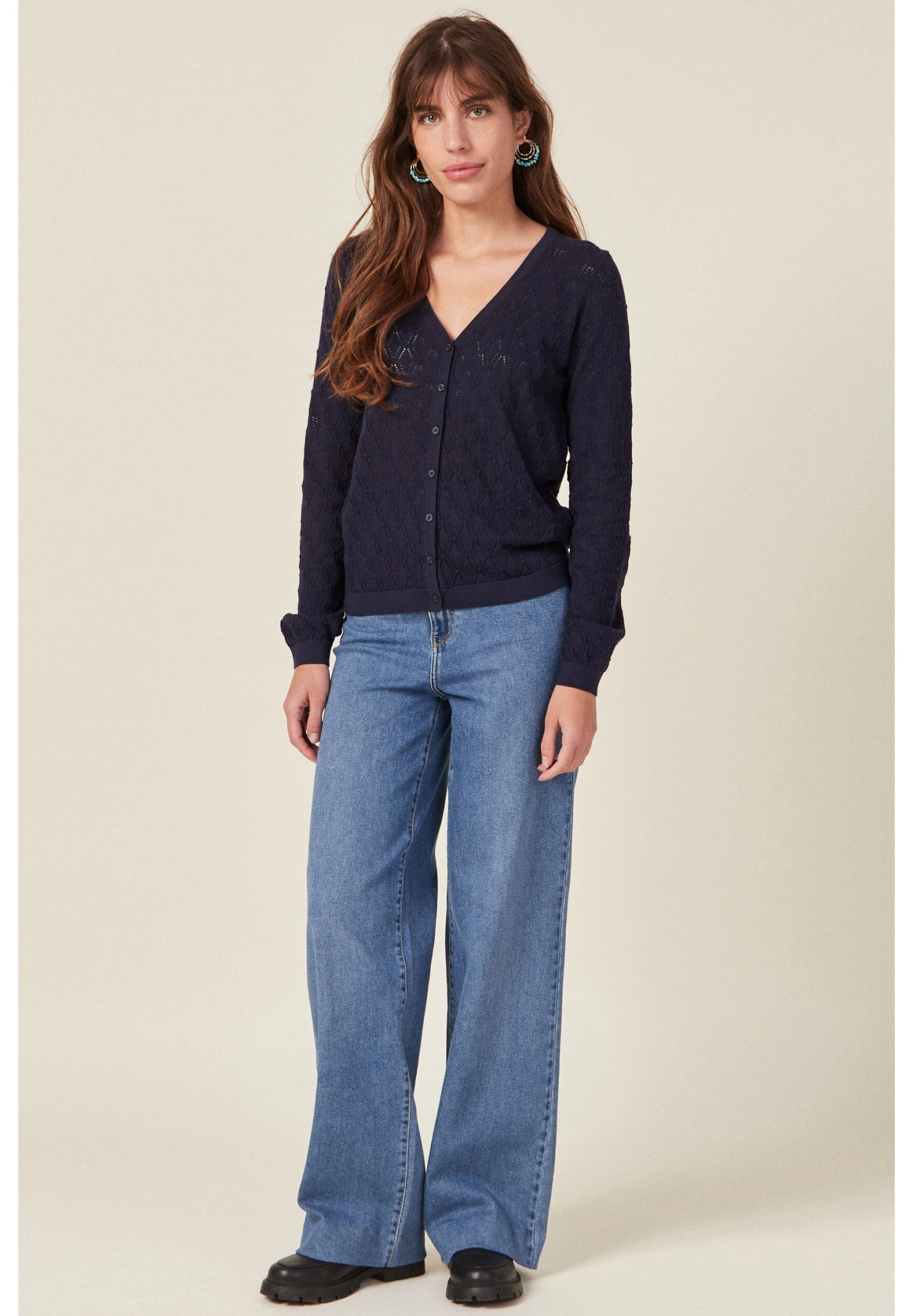 Mit Geknöpftem V Ausschnitt - Gilet - Bleu Marine 4 Mit Geknöpftem V Ausschnitt - Gilet - Bleu Marine – Image 2