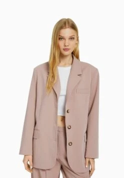 BERSHKA Tailored With Buttons - Manteau Court - Pink