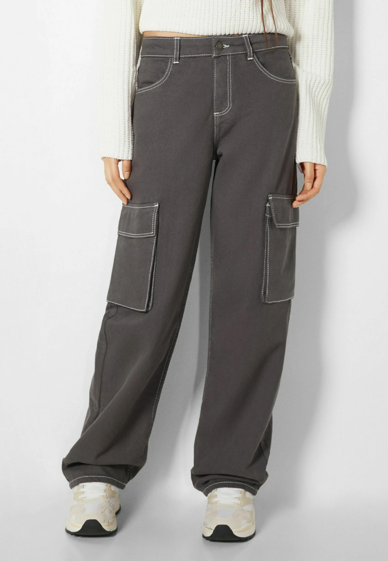 BERSHKA Cargo - Jean Boyfriend - Mottled Dark Grey 3 BERSHKA Cargo - Jean Boyfriend - Mottled Dark Grey