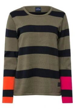 Geringelt Langarm Mit Farbakzent Rundhals - Pullover - Naturgrün -Next Soldes 491e047de2b44ca88a2a06aa19671e81