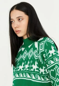 Trendyol Christmas - Pullover - Green -Next Soldes 555af48b999c4264bd8d180b65186bb6