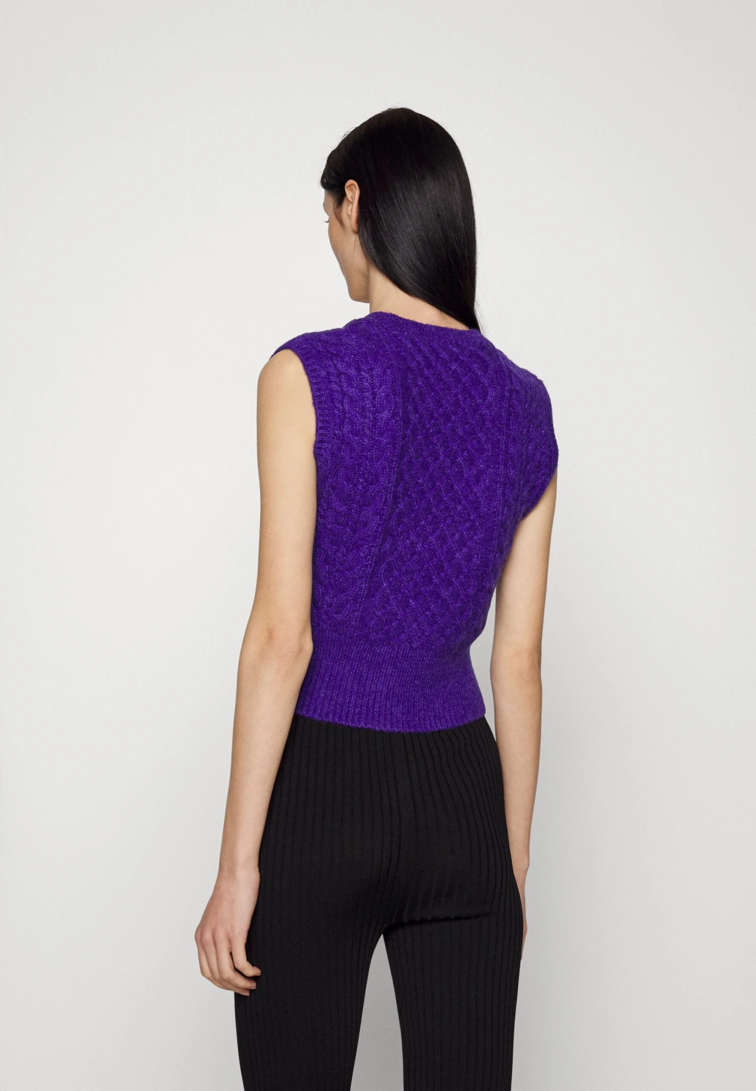 Rag & Bone Elizabeth Cable Vest - Pullover - Purple 5 Rag & Bone Elizabeth Cable Vest - Pullover - Purple – Image 3