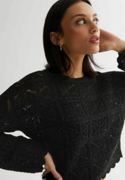 New Look Open Stitch Frill Boxy - Pullover - Black 8 New Look Open Stitch Frill Boxy - Pullover - Black -Next Soldes 5eba0a7c62d34a8f901a00f7873e8c16