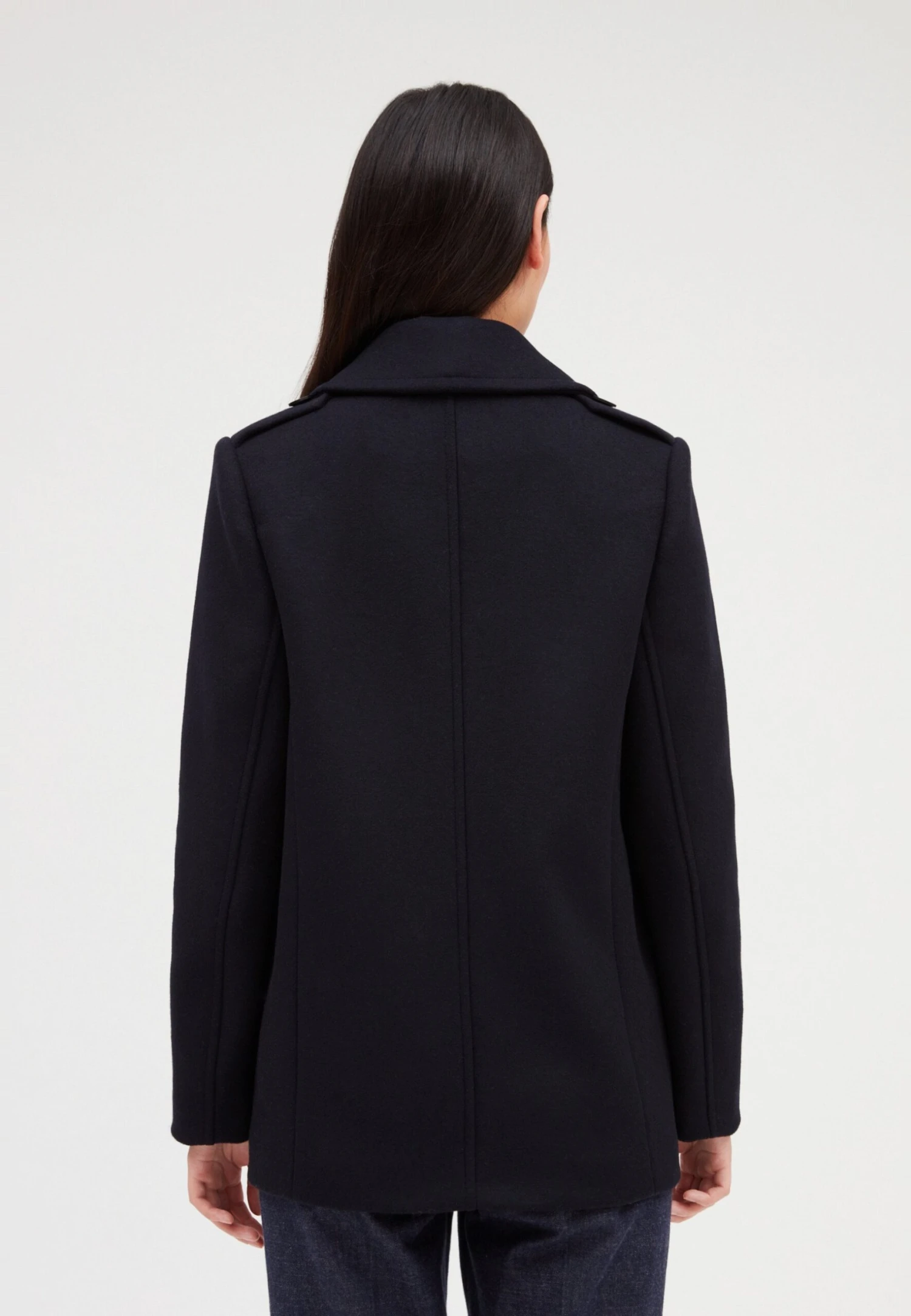 CLAUDIE PIERLOT Gaspard - Manteau Court - Marine Profond 5 CLAUDIE PIERLOT Gaspard - Manteau Court - Marine Profond – Image 3