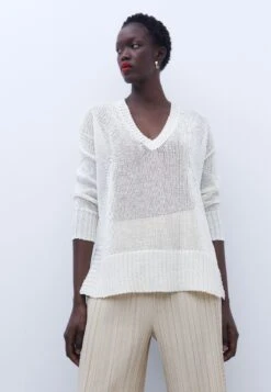 ADOLFO DOMINGUEZ V-Neckline Wide Fit - Pullover - Ice