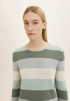 Tom Tailor Mit Rundhalsausschnitt - Pullover - Green Knit Stripe 12 Tom Tailor Mit Rundhalsausschnitt - Pullover - Green Knit Stripe -Next Soldes 6c50e02156304372a5da45c41e5b1fc8