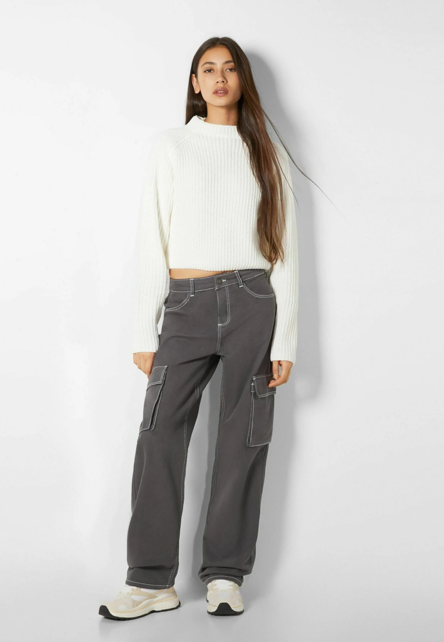 BERSHKA Cargo - Jean Boyfriend - Mottled Dark Grey 4 BERSHKA Cargo - Jean Boyfriend - Mottled Dark Grey – Image 2