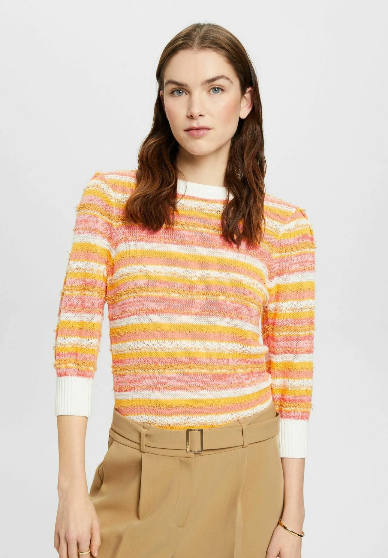 ESPRIT Materialmix - Pullover - Orange Red New 3 ESPRIT Materialmix - Pullover - Orange Red New