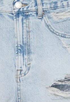 PULL & BEAR Mom-Fit - Short En Jean - Stone Blue Denim -Next Soldes 71aea009eb1b42a8aeb41fcc1800b315