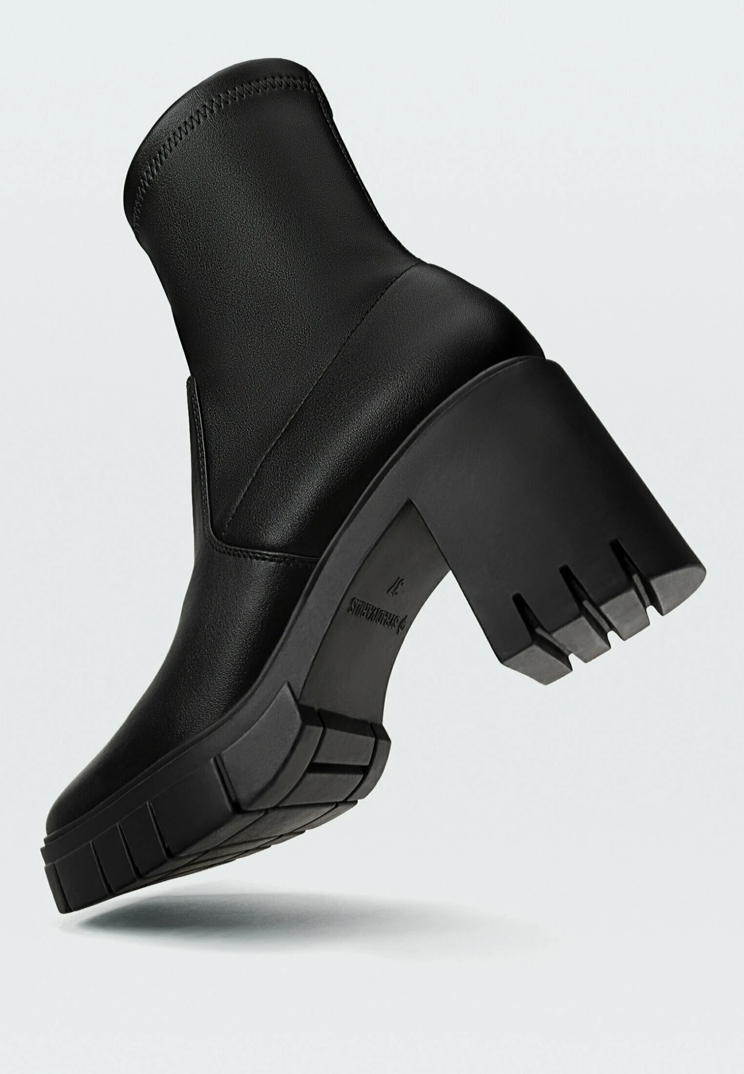 Stradivarius Mit Halbhohem - Bottines À Plateau - Black 7 Stradivarius Mit Halbhohem - Bottines À Plateau - Black – Image 5