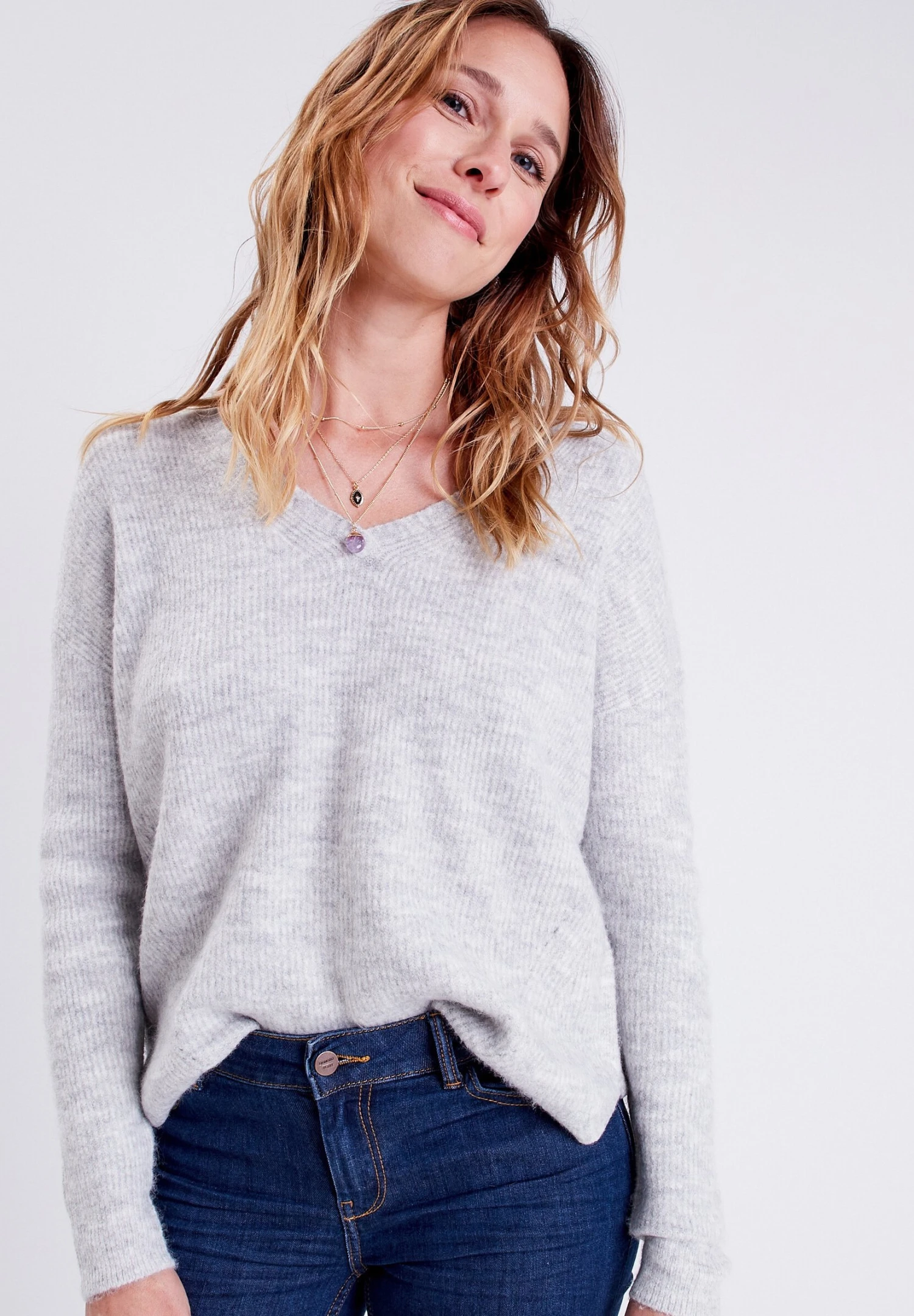 Langarm - Pullover - Gris 5 Langarm - Pullover - Gris – Image 3