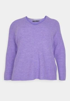 Vero Moda Curve Vmcrewlefile V Neck Blouse - Pullover - Sand Verbena Melange -Next Soldes 79b221c4a559495e81d9f1f0fe183890