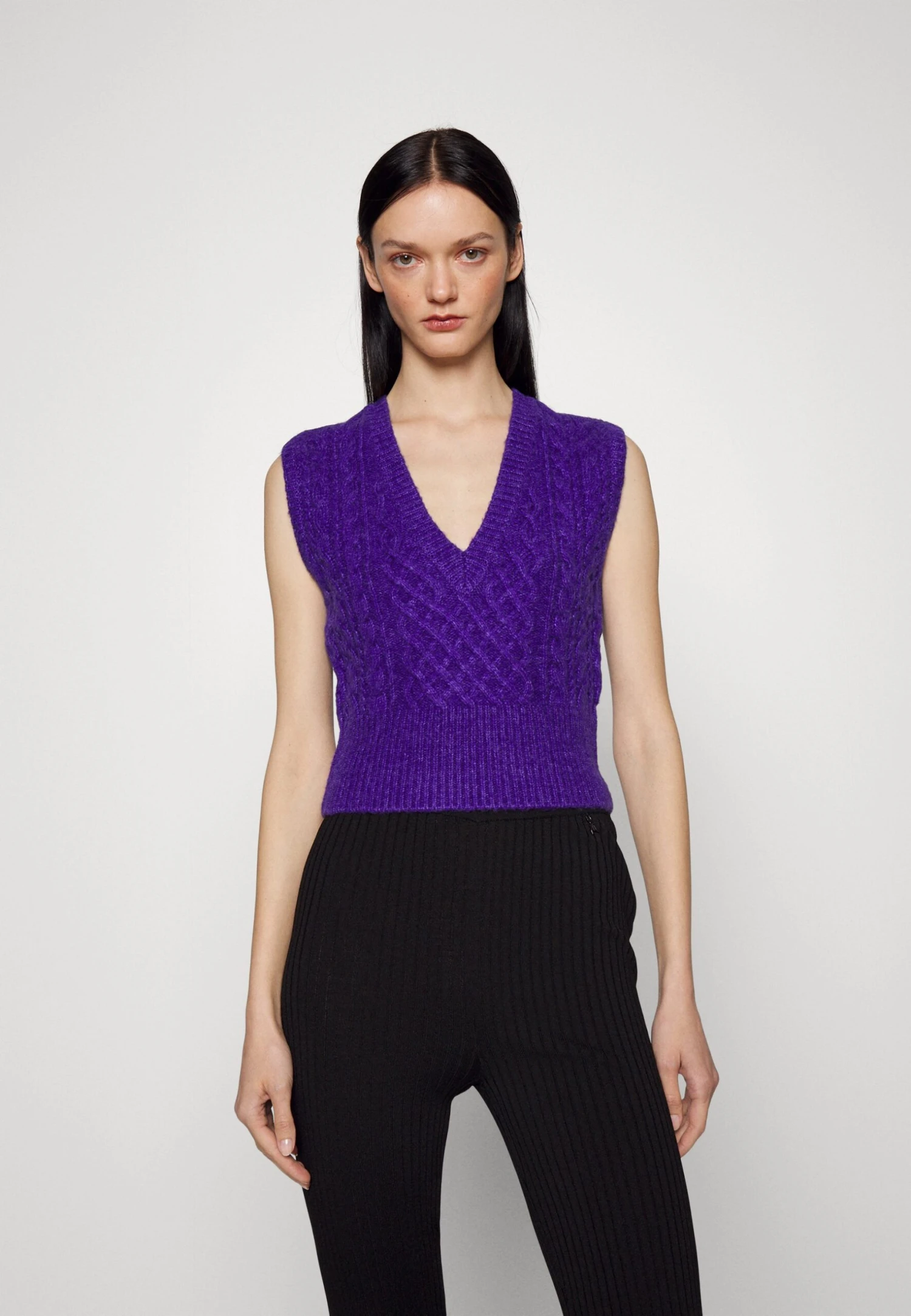Rag & Bone Elizabeth Cable Vest - Pullover - Purple 3 Rag & Bone Elizabeth Cable Vest - Pullover - Purple
