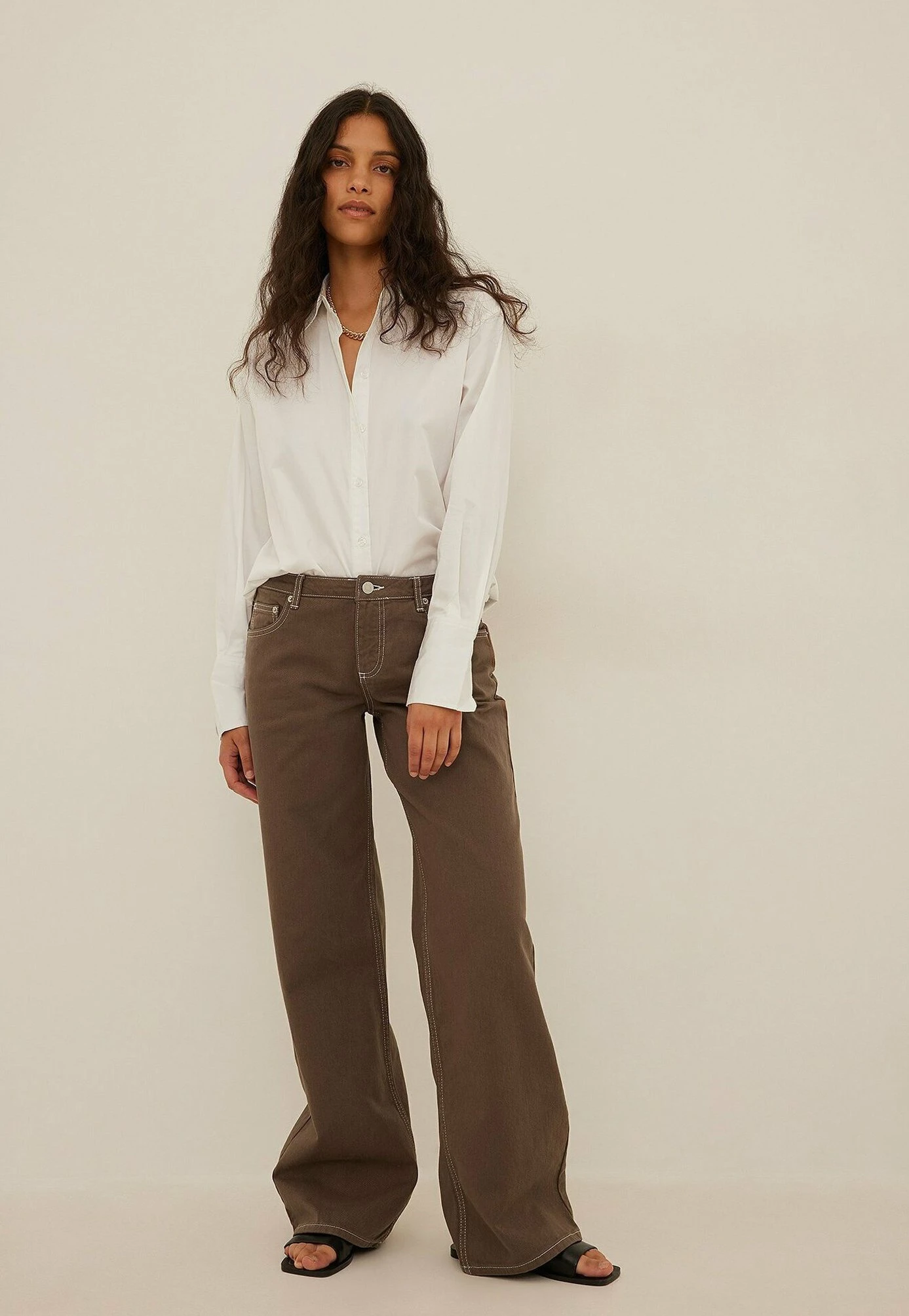 NA-KD Jean Droit - Brown 3 NA-KD Jean Droit - Brown