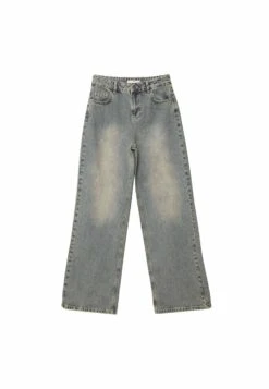 Stradivarius Baggy - Jean Flare - Dirty Denim -Next Soldes 955498e04de84d6a887b53105afcaa4e
