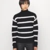 Viril Mockneck - Pullover - Black Stripes/White Alyssum -Next Soldes 97f98ddeea994a1593ec68e09c7a9c42