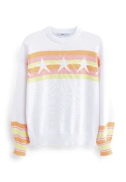 Next Fun Star Print Striped Crew Neck Standard - Pullover - White Fluro Orange 11 Next Fun Star Print Striped Crew Neck Standard - Pullover - White Fluro Orange -Next Soldes 98c7489adb534e95ad90ac0b1df9b2fb