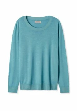 Rundhals - Pullover - Blau Garment Dyed Ocean