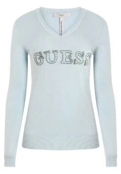 Guess Mit Strass-Frontlogo - Pullover - Himmelblau -Next Soldes 9c26cc7ce3f740cfaa3c783efc7cc616