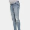 ONLY MATERNITY Olmblush Mid Ank Raw - Jeans Skinny - Medium Blue Denim -Next Soldes 9e505ac0785f4789aa12bcb919e1971b