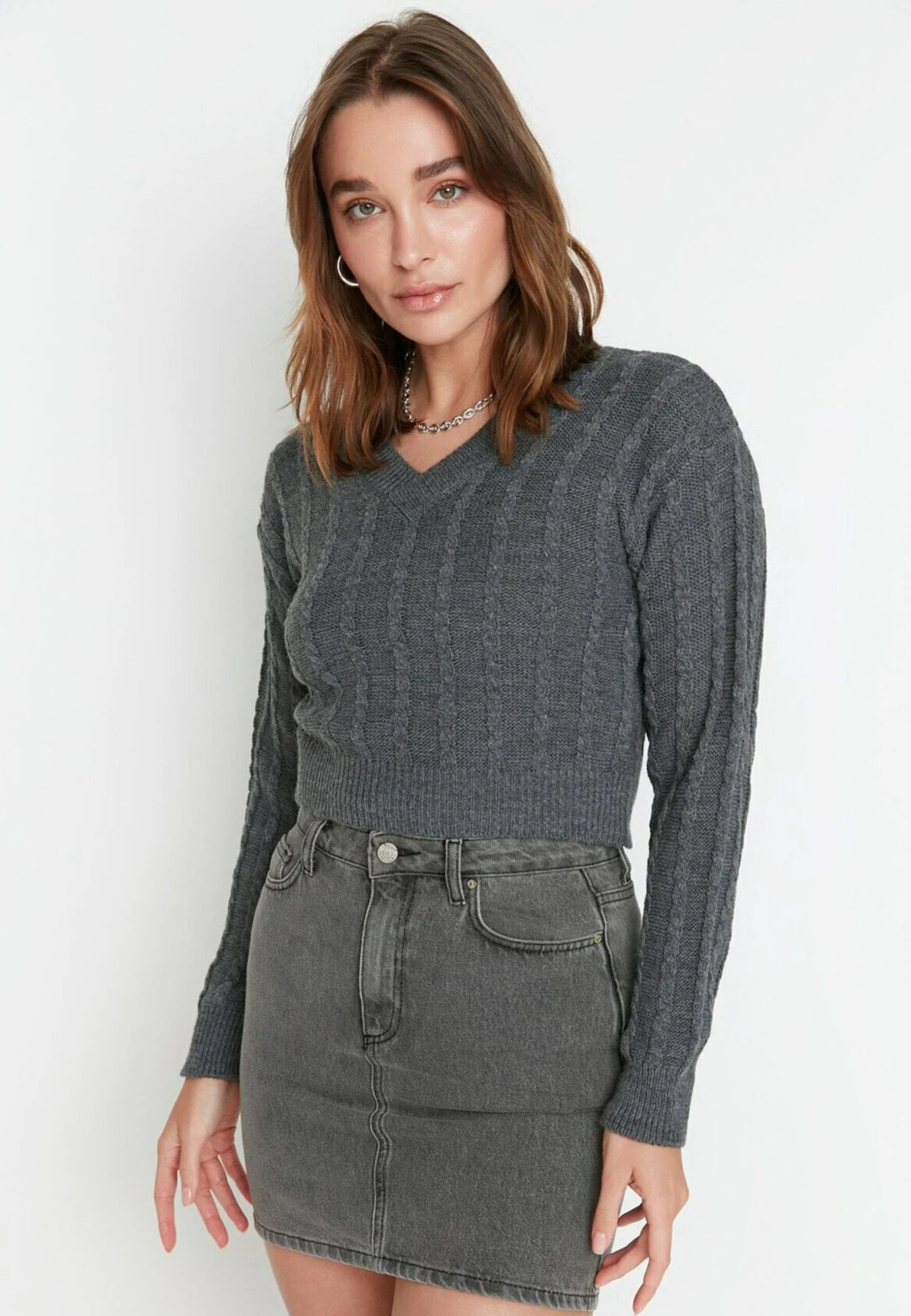 Trendyol Pullover - Gray 3 Trendyol Pullover - Gray