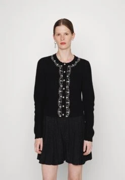 Needle & Thread Border Short Cardigan - Gilet - Black