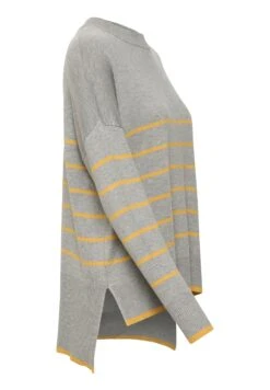 Kaffe Bpaloma Stripe - Pullover - Grey Mel. Yellow Stripe -Next Soldes b0c21ee79d254fd7b240a9dde6e53ab7