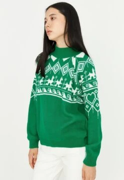Trendyol Christmas - Pullover - Green -Next Soldes b81253edd2f448f6940a19bf093cb99d