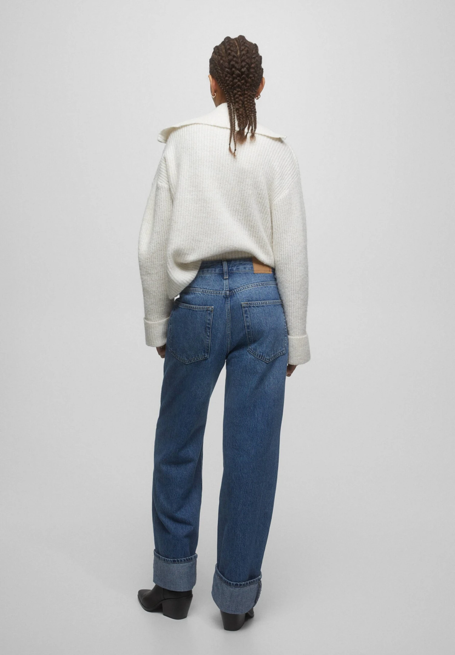 PULL & BEAR With Turn-Up Hems.. - Jean Flare - Dark-Blue Denim 5 PULL & BEAR With Turn-Up Hems.. - Jean Flare - Dark-Blue Denim – Image 3