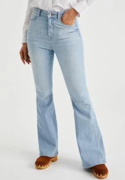 WE FASHION High Rise Super Wide Met Superstretch - Jean Bootcut - Blue