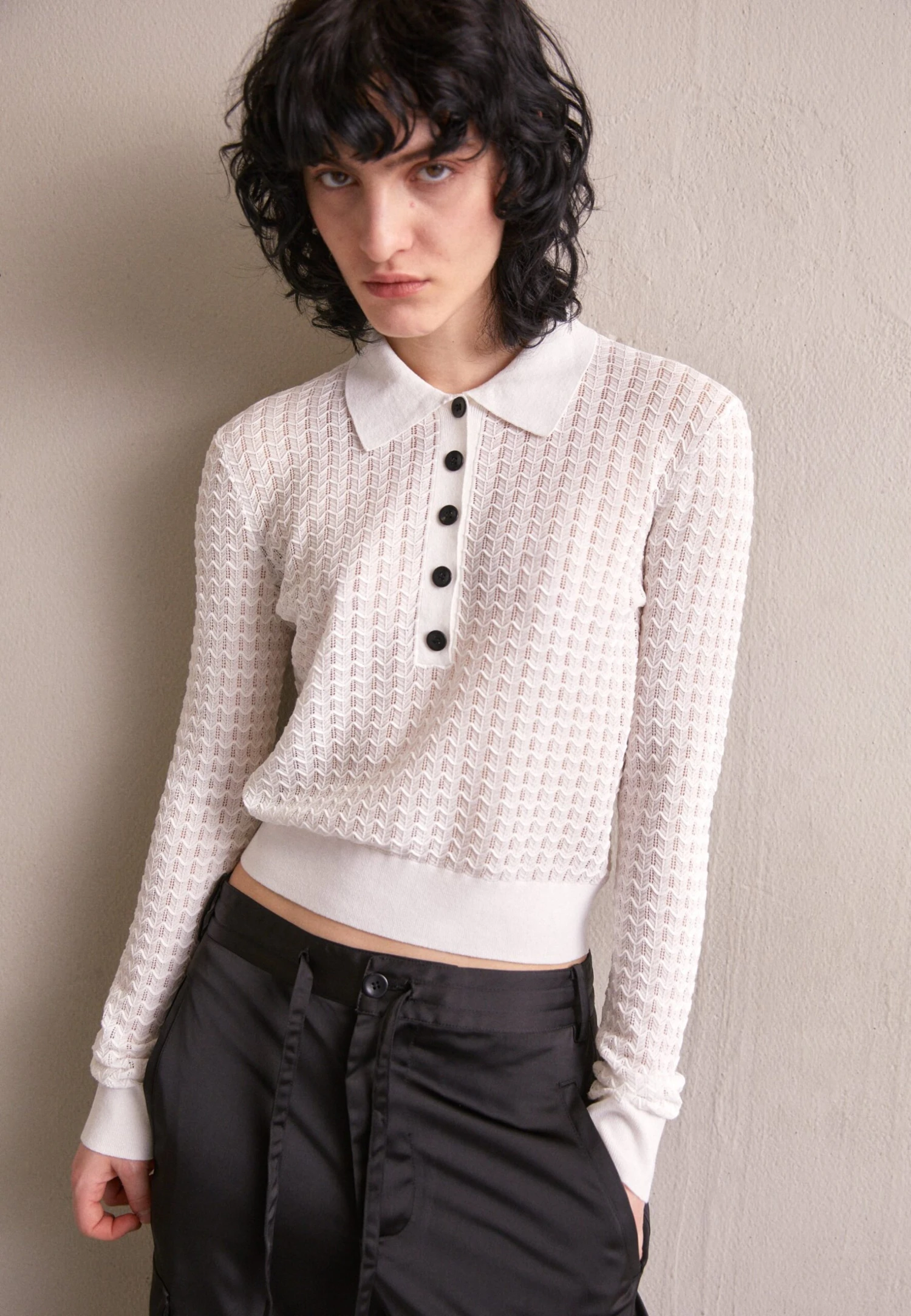 Sheer Long Sleeve - Pullover - Weiß 3 Sheer Long Sleeve - Pullover - Weiß