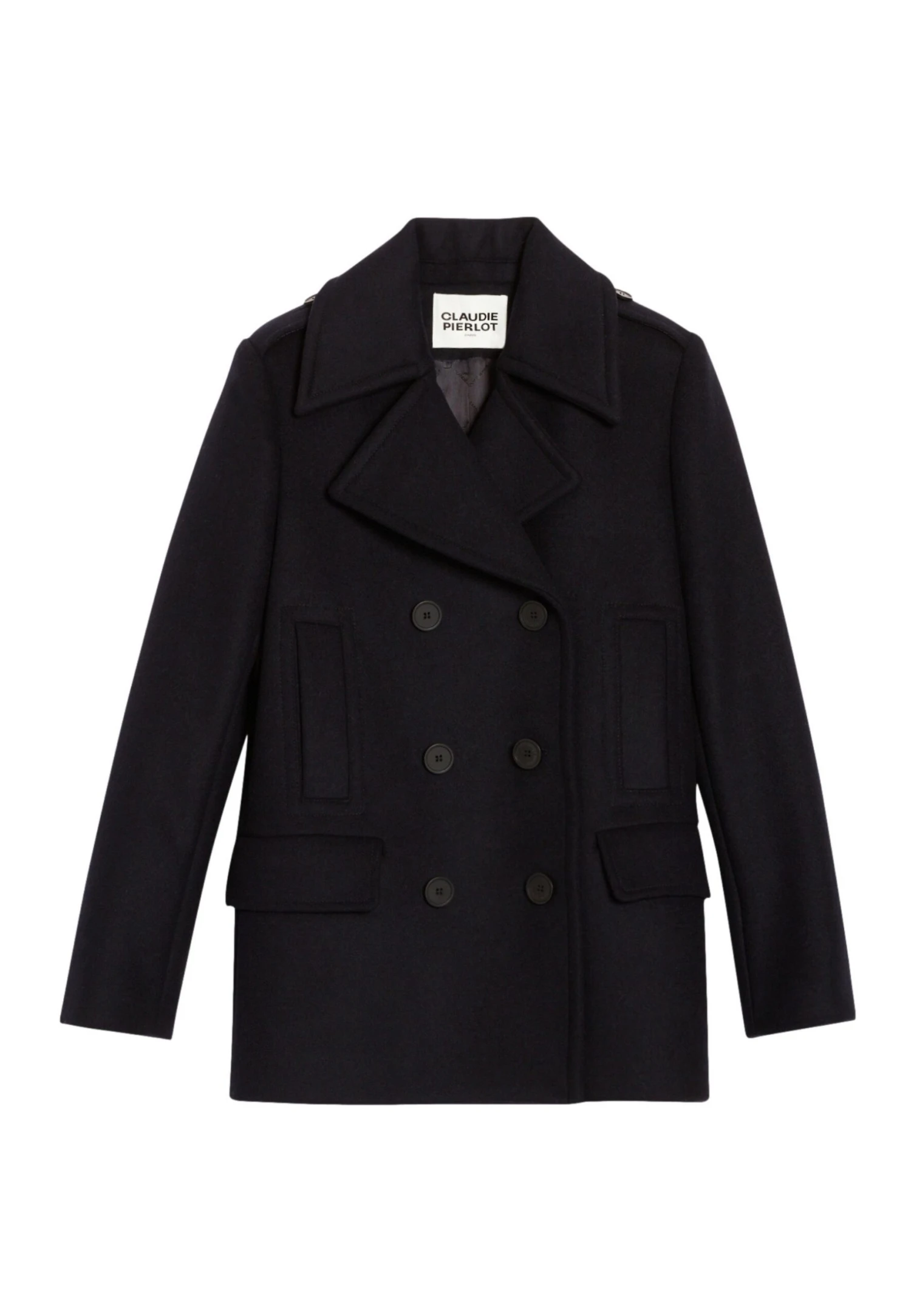 CLAUDIE PIERLOT Gaspard - Manteau Court - Marine Profond 7 CLAUDIE PIERLOT Gaspard - Manteau Court - Marine Profond – Image 5