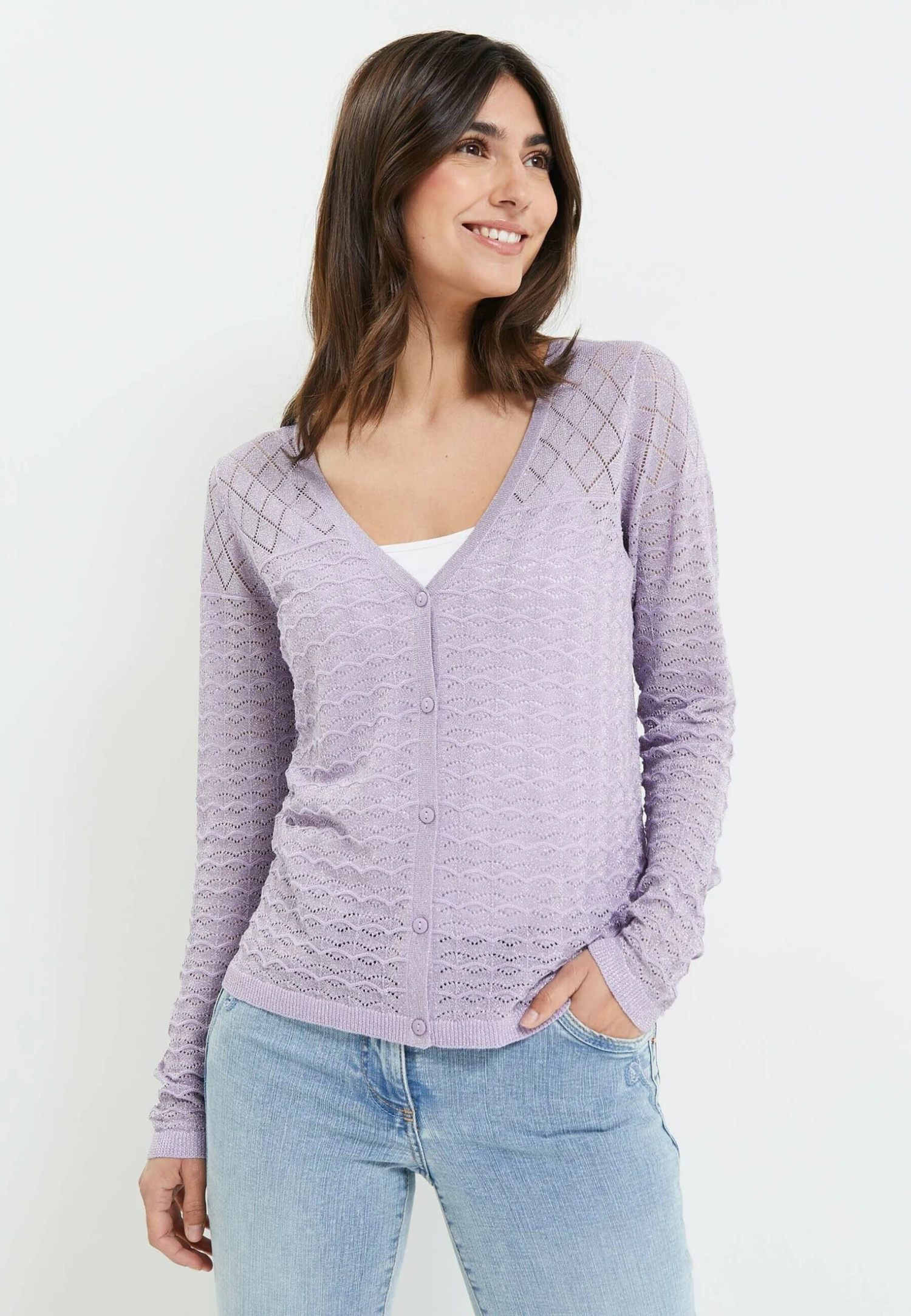 Ajouré - Gilet - Violet 3 Ajouré - Gilet - Violet