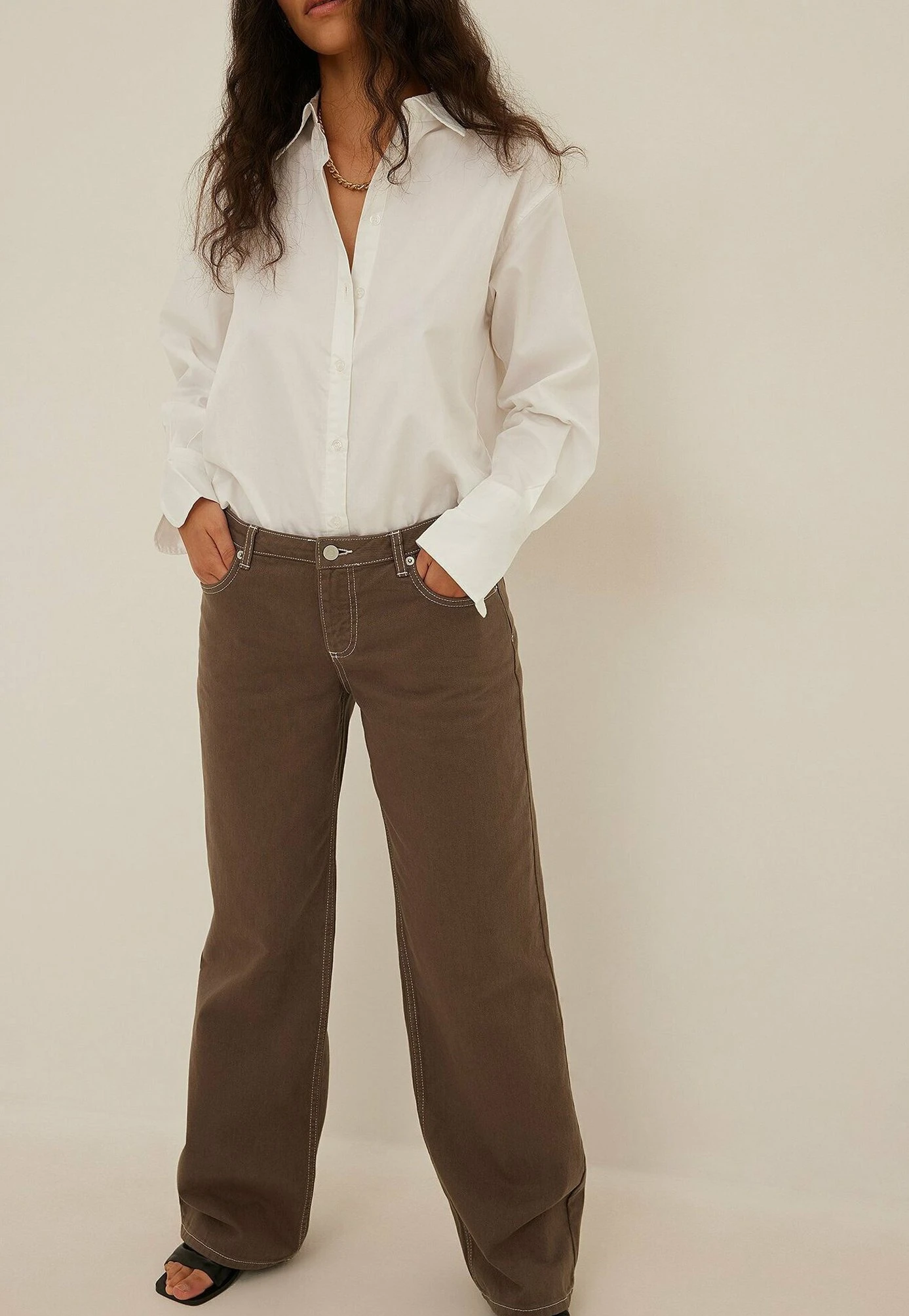 NA-KD Jean Droit - Brown 5 NA-KD Jean Droit - Brown – Image 3