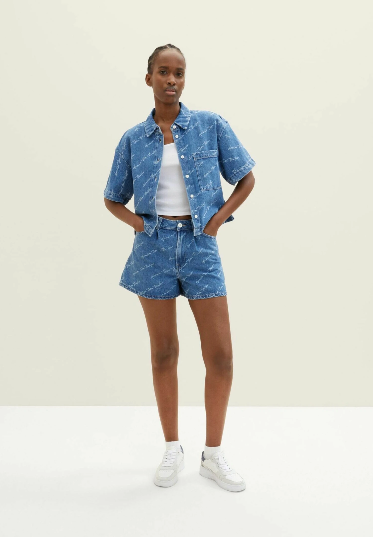 TOM TAILOR Denim Mit Logo Print - Short En Jean - Denim Laser Print 4 TOM TAILOR Denim Mit Logo Print - Short En Jean - Denim Laser Print – Image 2
