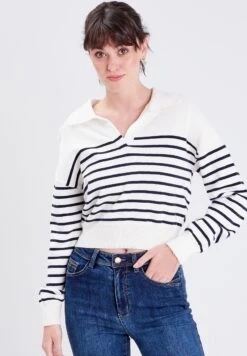 Mit Polokragen - Pullover - Ecru