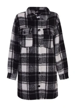 New Look Check Brushed Double Pocket - Manteau Court - Black Pattern -Next Soldes cfd87f9e25c34b1385cab6e76b163238